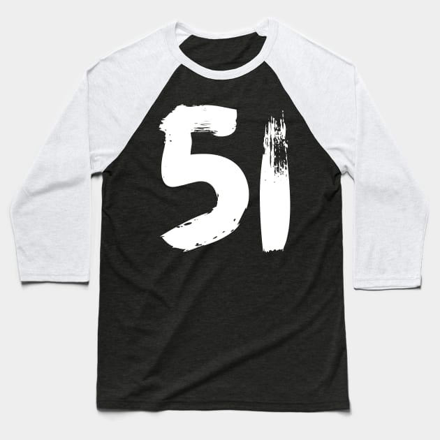 Number 51 Baseball T-Shirt by Erena Samohai